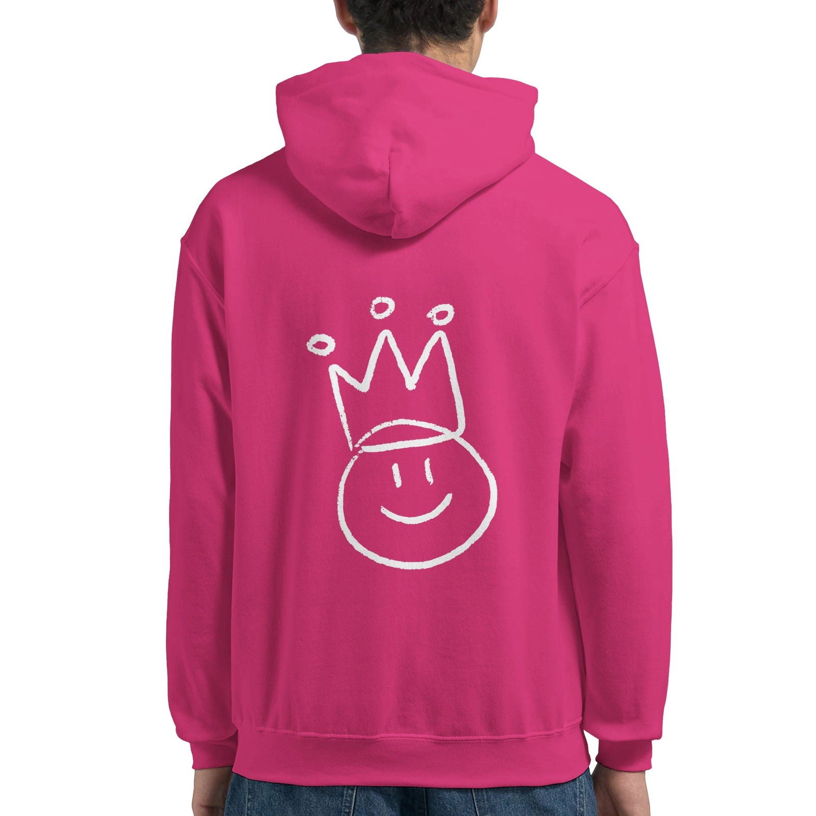 Chalk Smily King | Hoodie Unisex - Tshirt-Fabriek.nl