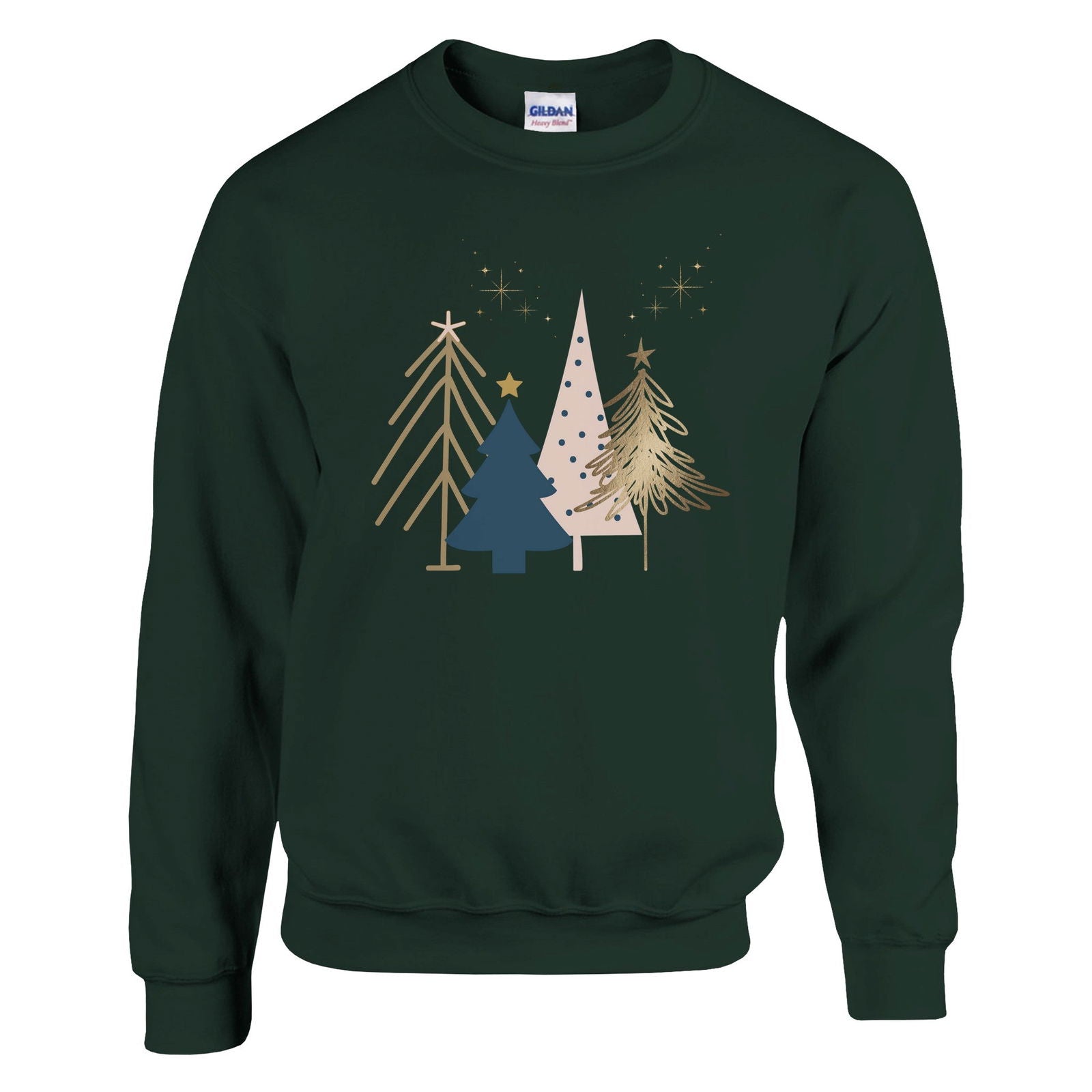 Christmas trees gold | Trui Unisex - Tshirt-Fabriek.nl