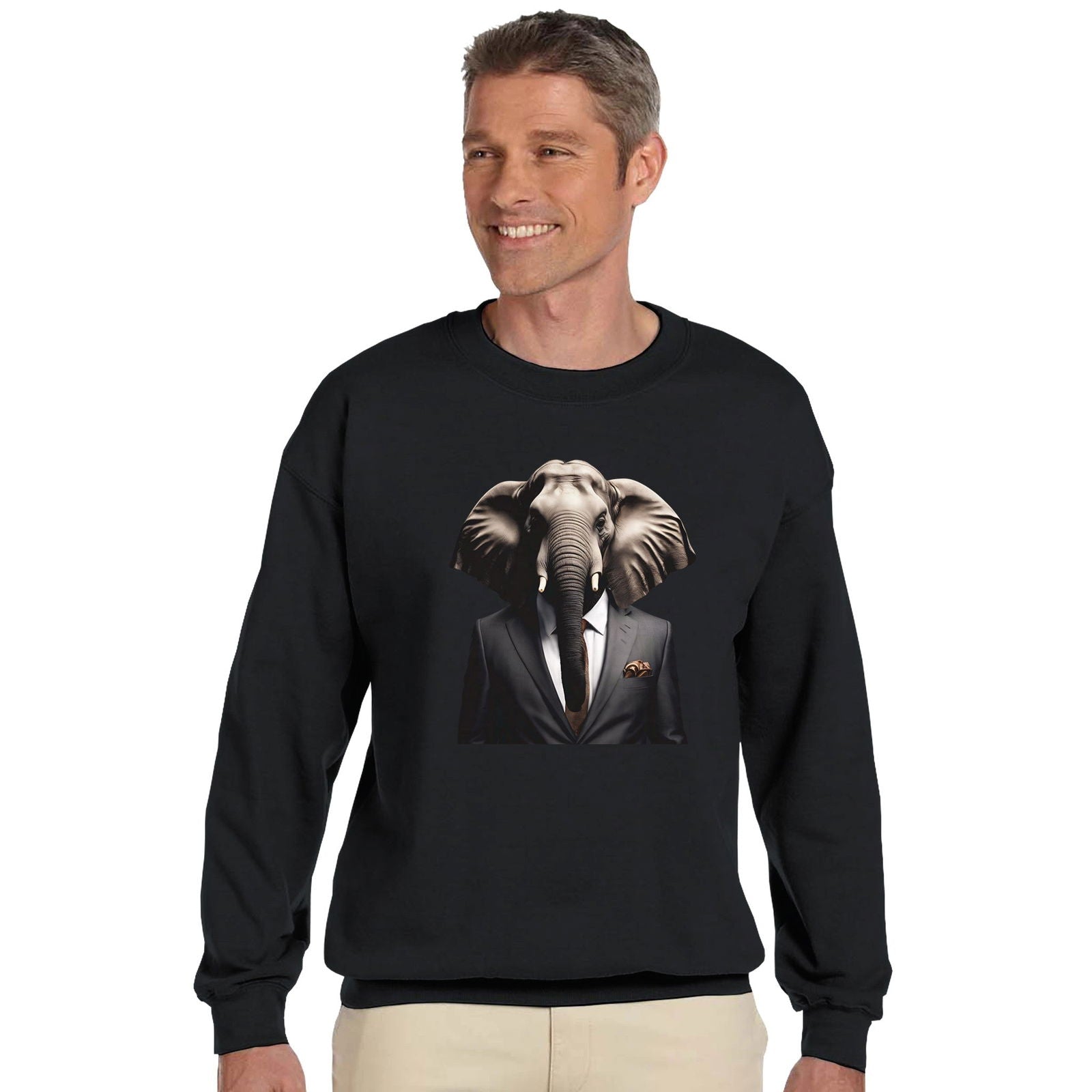 Dandy Animal Elephant | Trui Unisex - Tshirt-Fabriek.nl