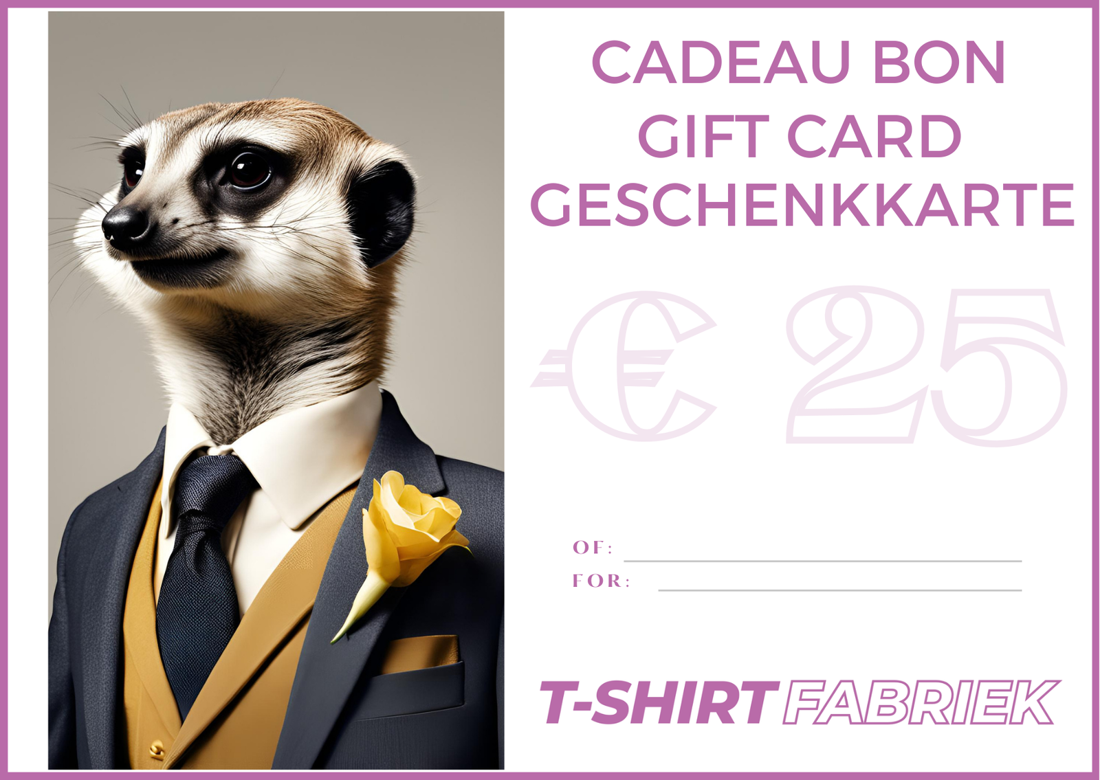 Gift Card - Tshirt-Fabriek.nl