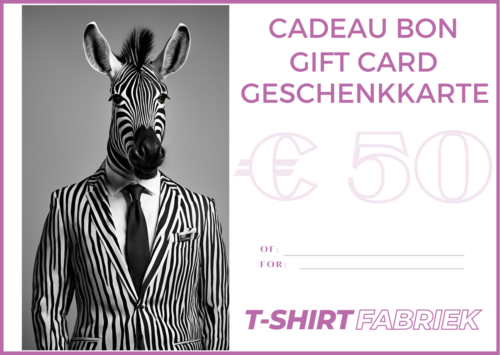 Gift Card - Tshirt-Fabriek.nl