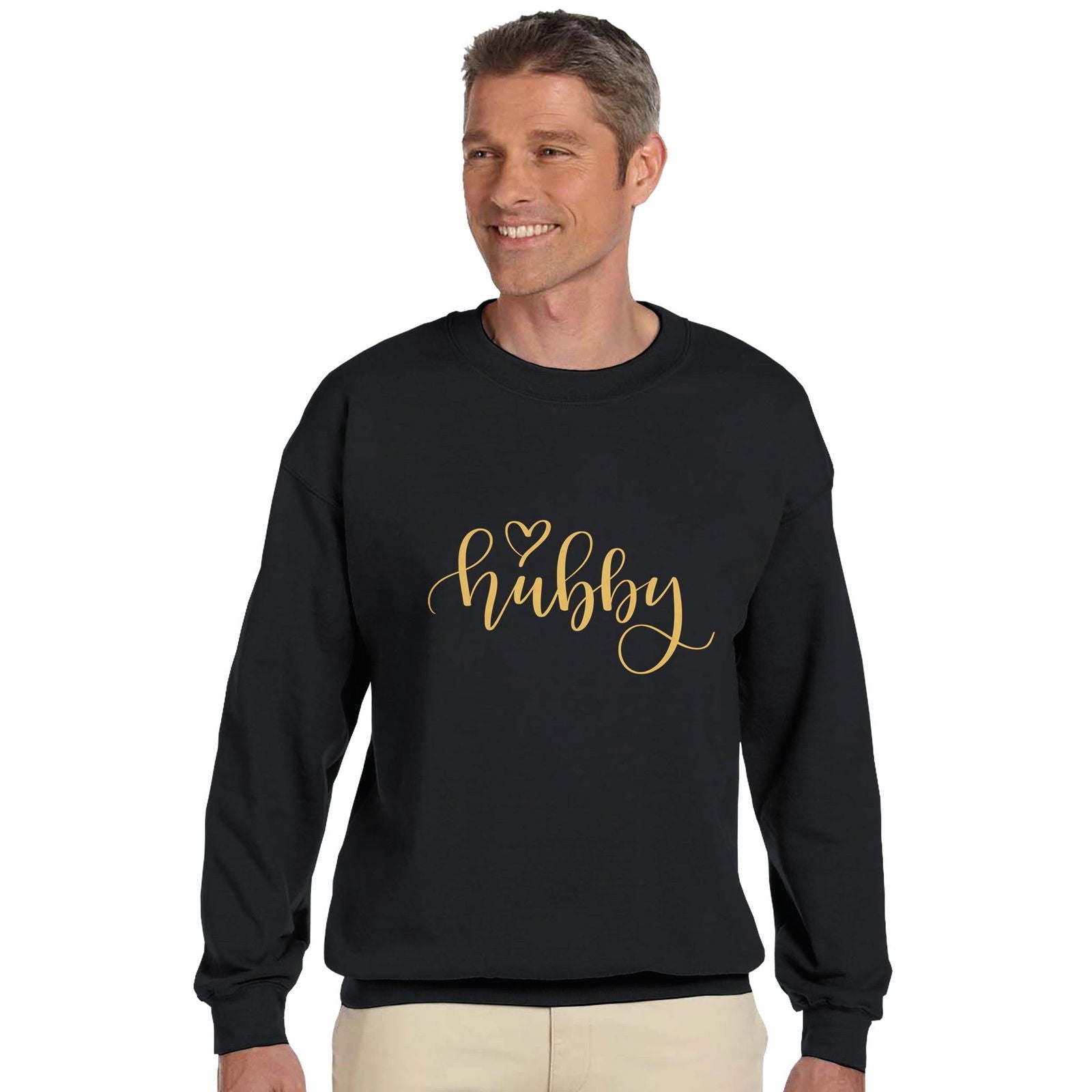 Hubby gold | Trui Unisex - Tshirt-Fabriek.nl