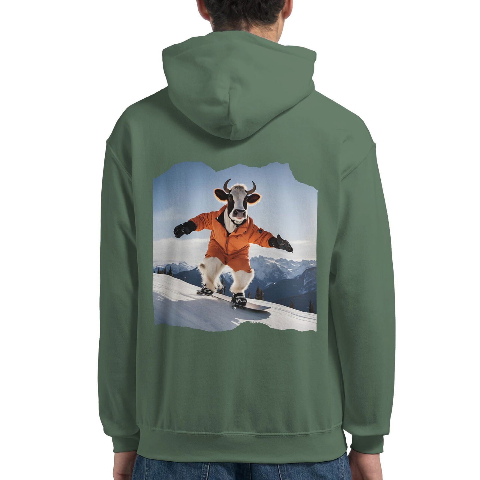 Powder Play Cow | Hoodie Unisex - Tshirt-Fabriek.nl