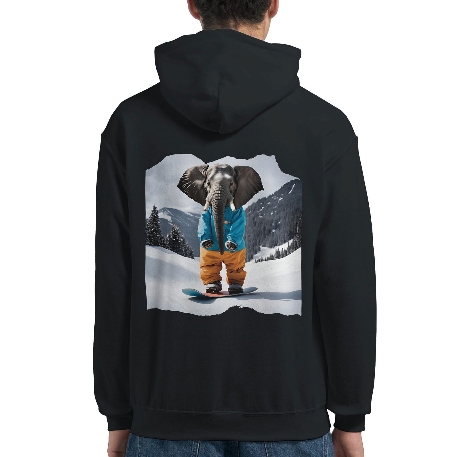 Powder Play Elephant | Hoodie Unisex - Tshirt-Fabriek.nl