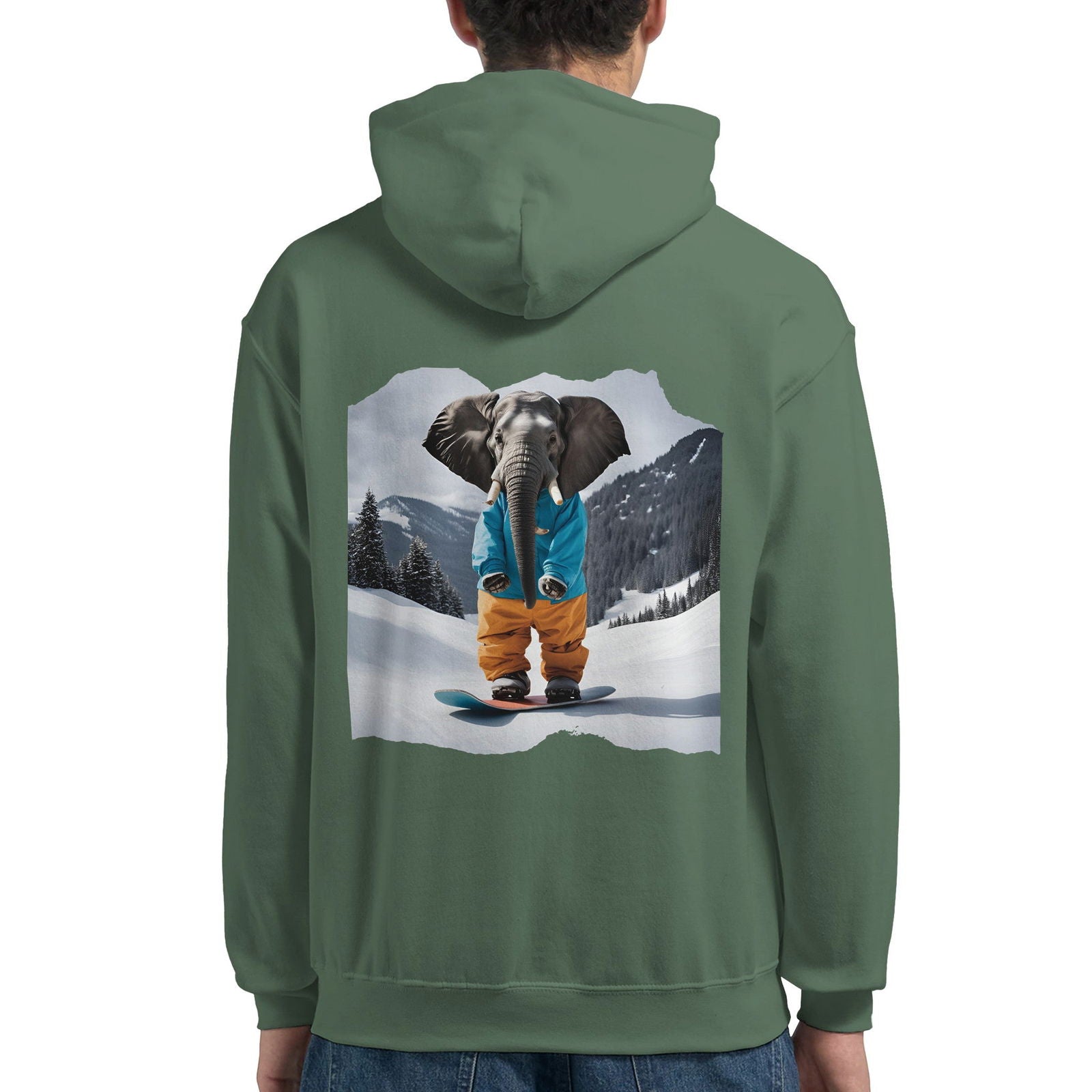 Powder Play Elephant | Hoodie Unisex - Tshirt-Fabriek.nl