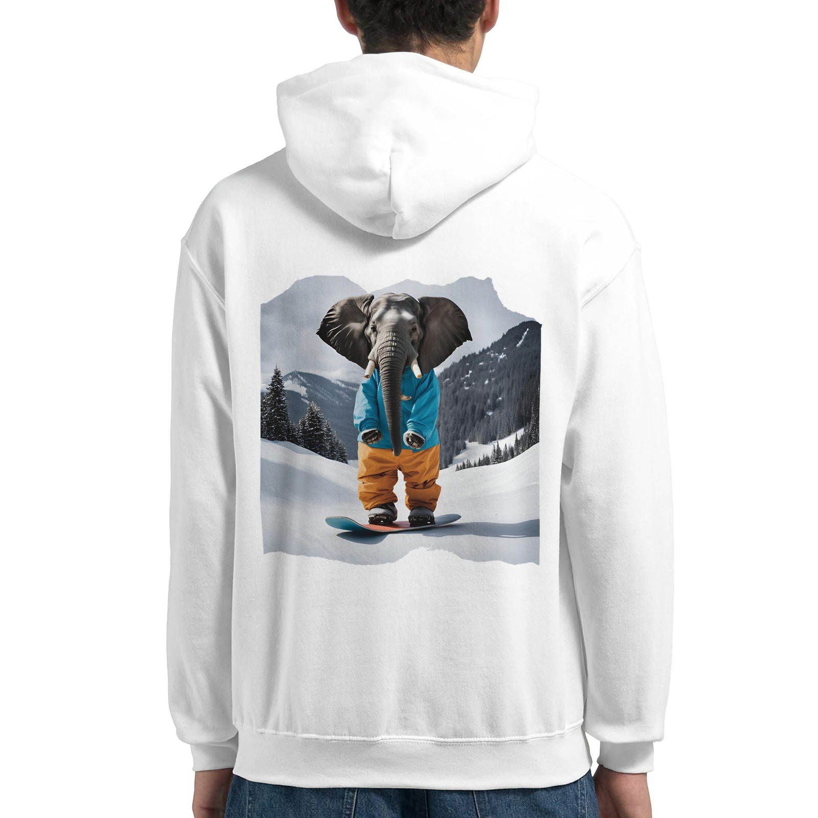 Powder Play Elephant | Hoodie Unisex - Tshirt-Fabriek.nl