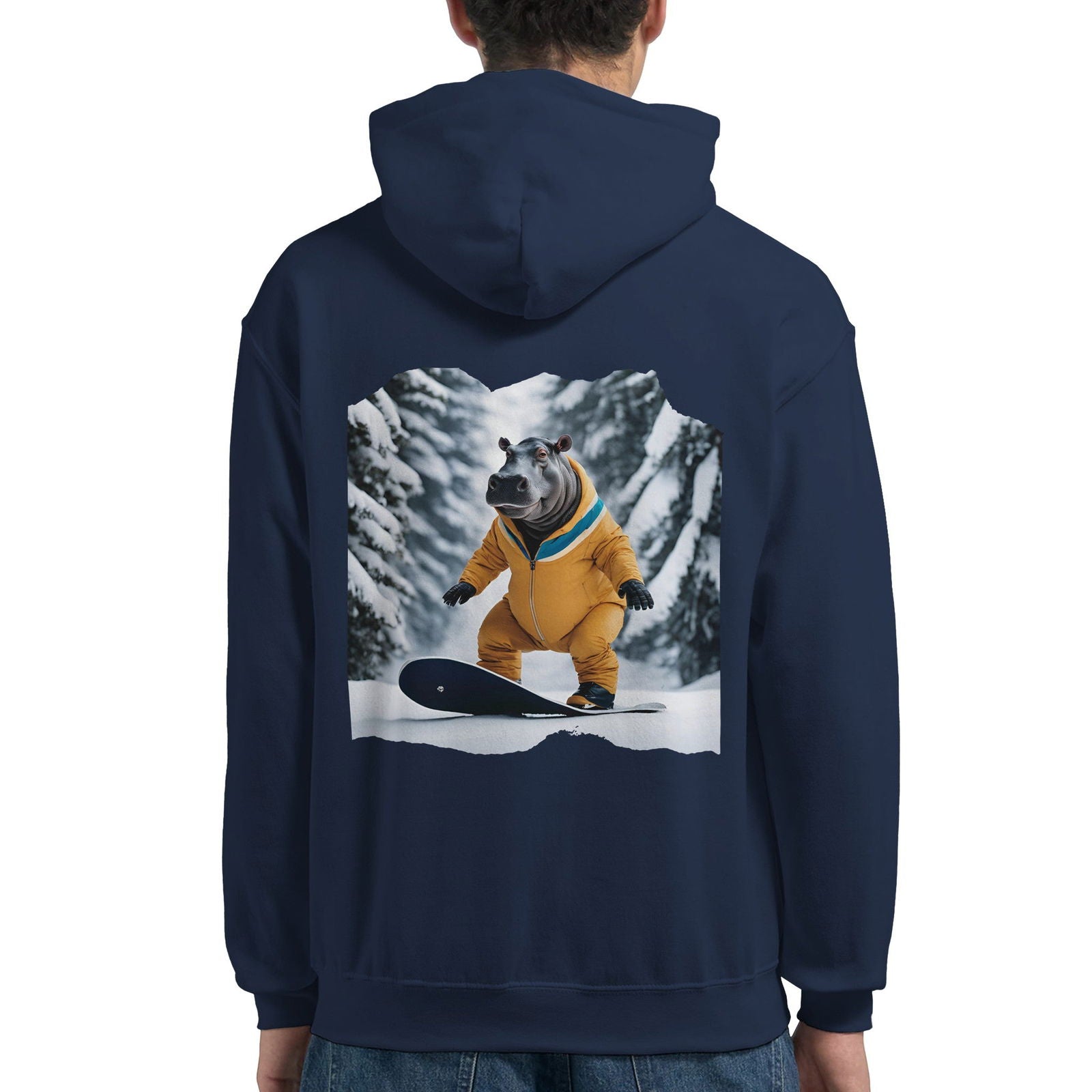 Powder Play Hippo | Hoodie Unisex - Tshirt-Fabriek.nl