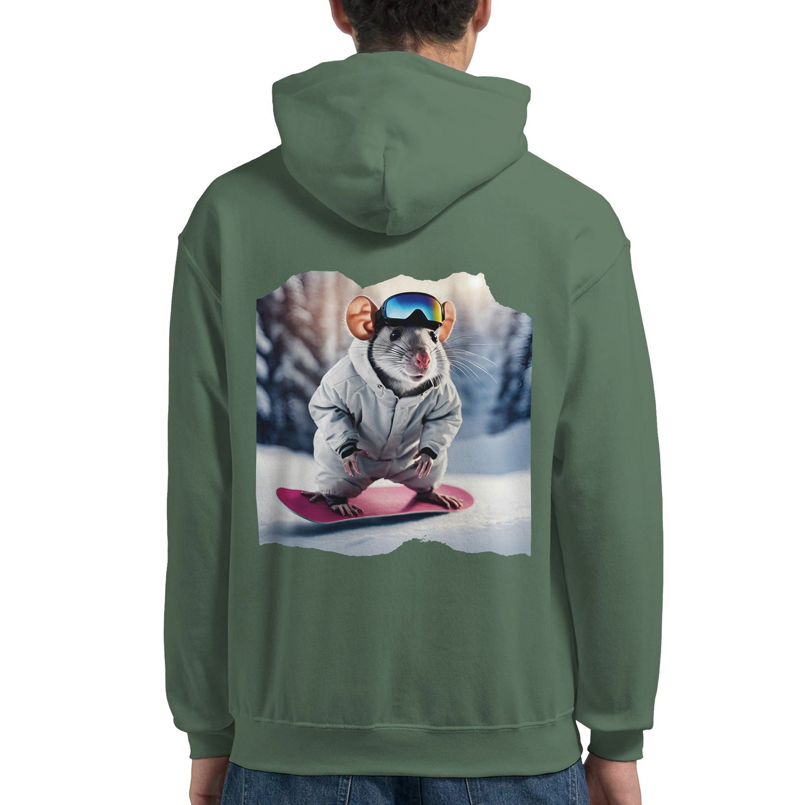 Powder Play Mouse | Hoodie Unisex - Tshirt-Fabriek.nl