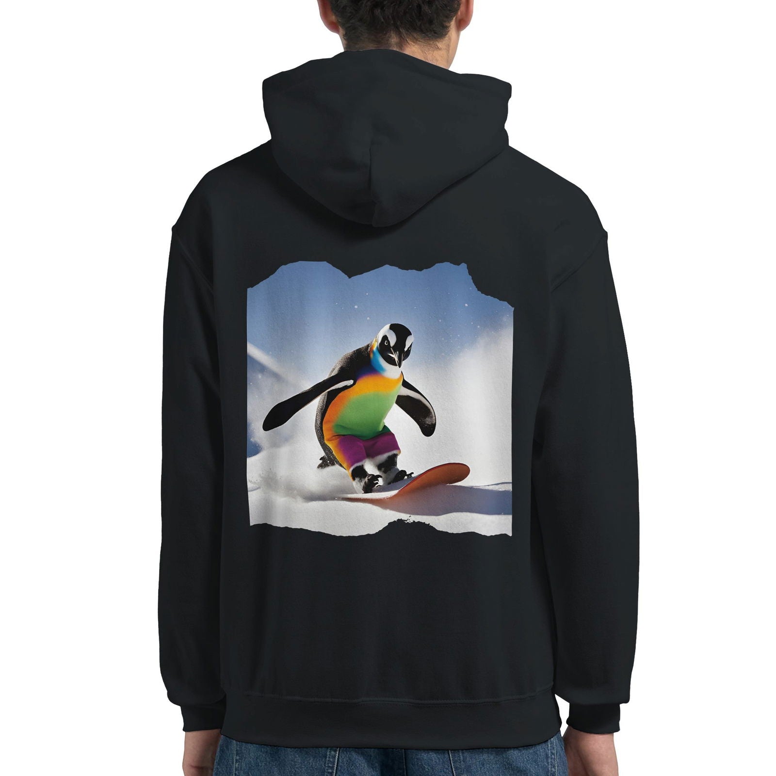 Powder Play Penguin | Hoodie Unisex - Tshirt-Fabriek.nl