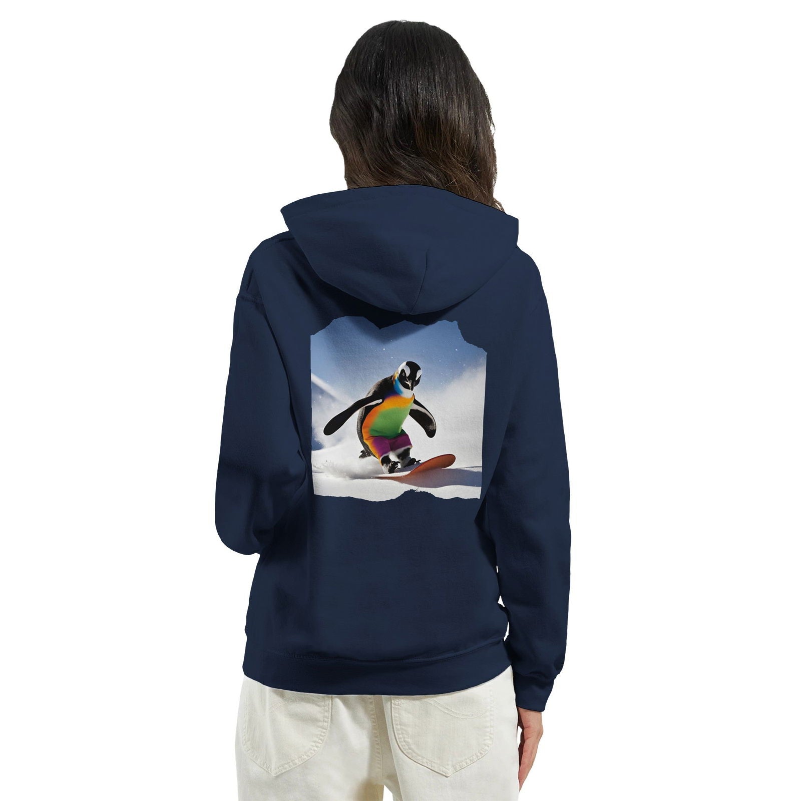 Powder Play Penguin | Hoodie Unisex - Tshirt-Fabriek.nl