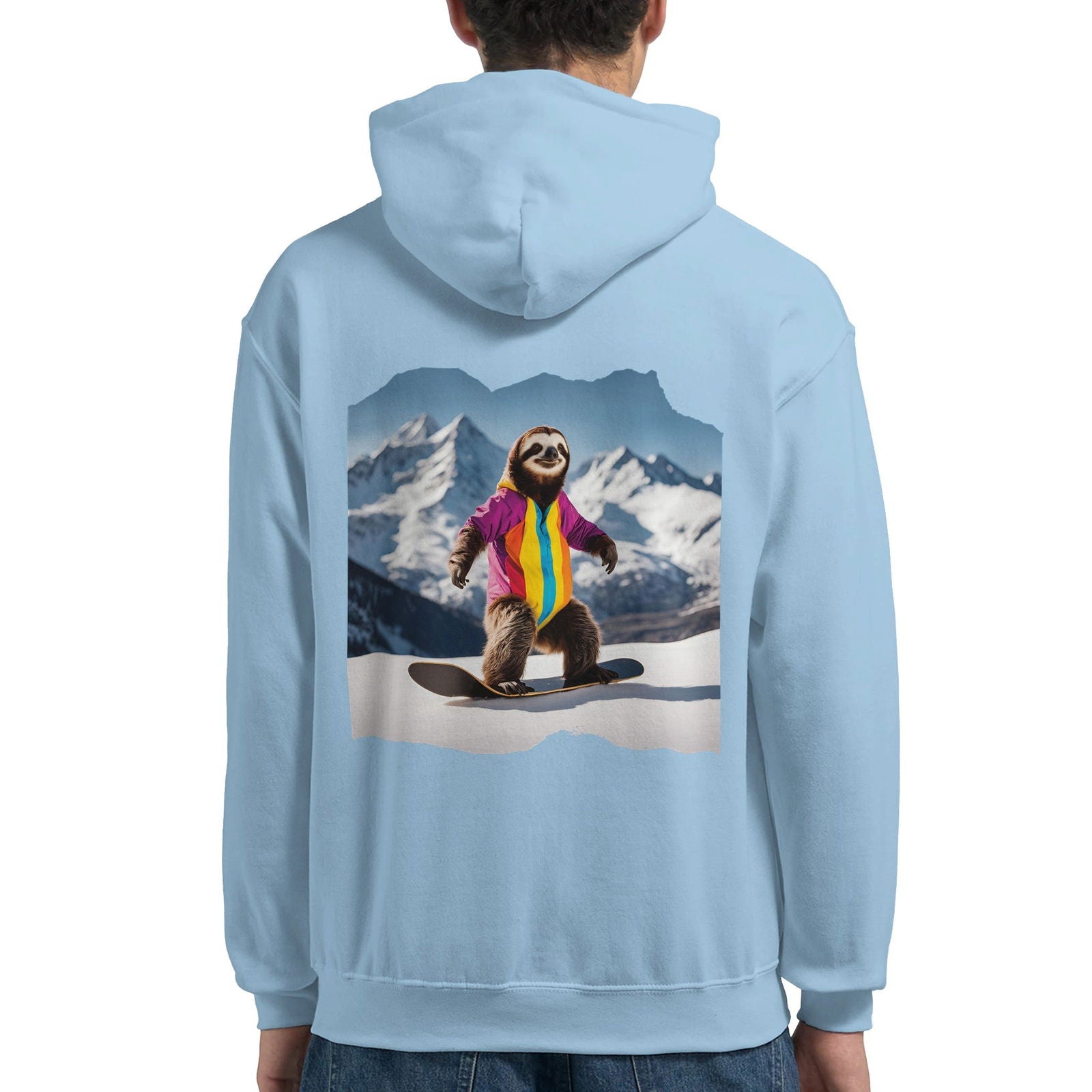 Powder Play Sloth | Hoodie Unisex - Tshirt-Fabriek.nl