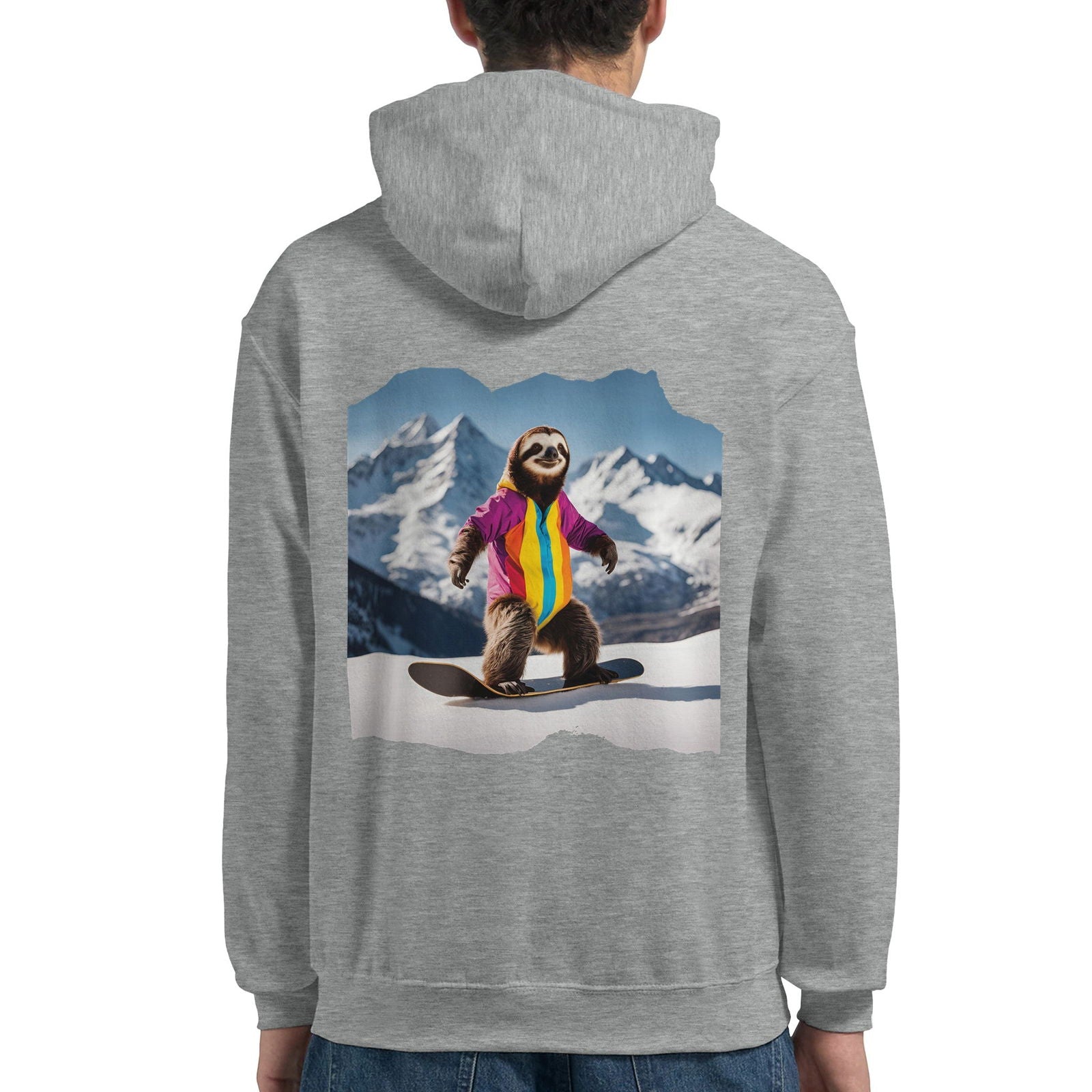 Powder Play Sloth | Hoodie Unisex - Tshirt-Fabriek.nl