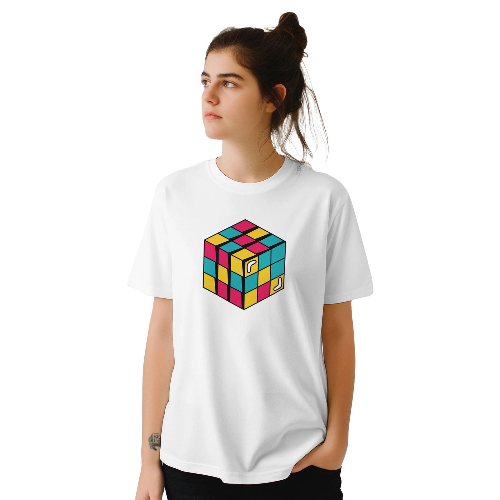 Retro Rubix cube | T-Shirt Unisex - Tshirt-Fabriek.nl