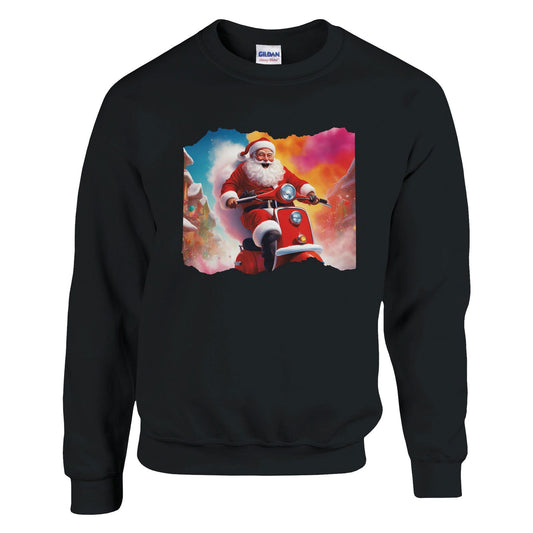 Santa on a Scooter | Trui Unisex - Tshirt-Fabriek.nl