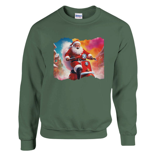 Santa on a Scooter | Trui Unisex - Tshirt-Fabriek.nl